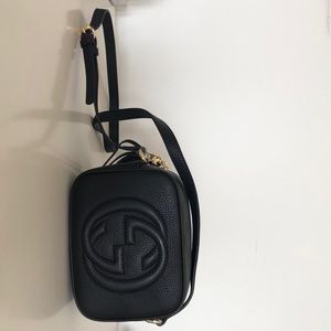 black leather crossbody bag